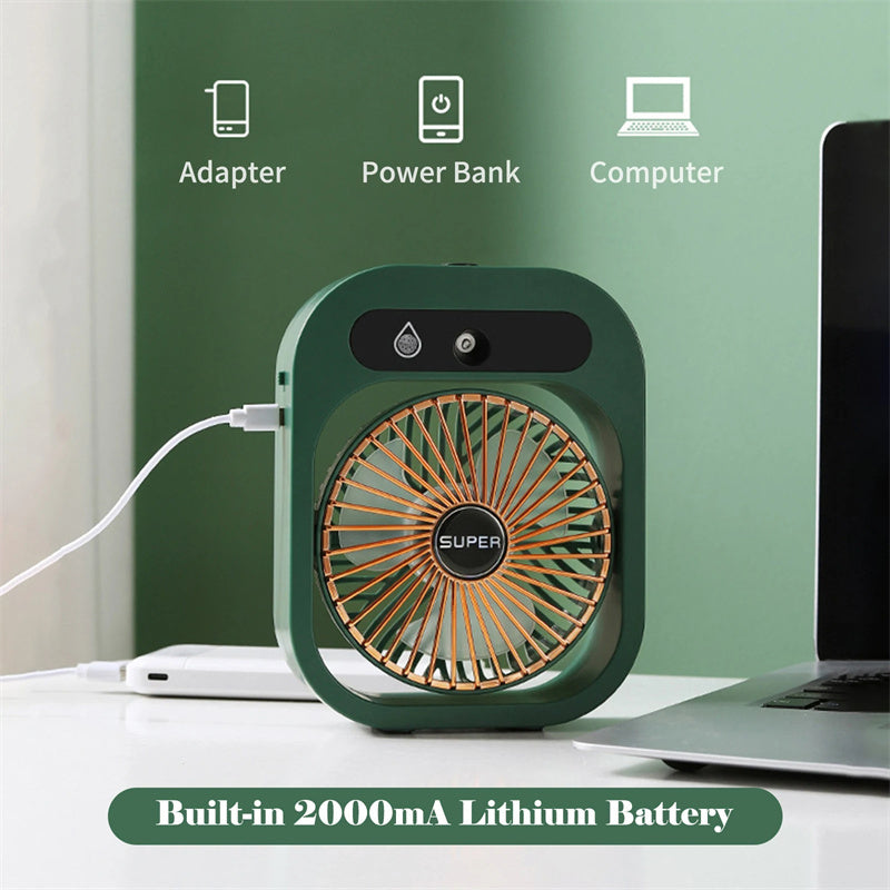 Ventilateur Portable avec Brumisation – Silencieux & Rechargeable