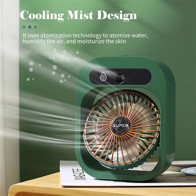 Ventilateur Portable avec Brumisation – Silencieux & Rechargeable