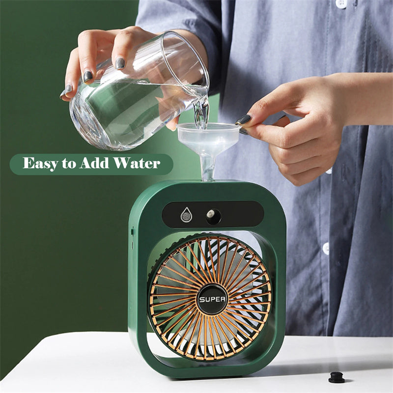 Ventilateur Portable avec Brumisation – Silencieux & Rechargeable
