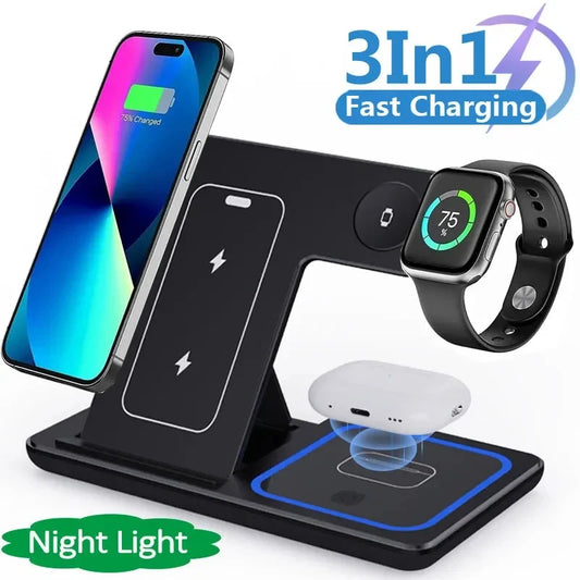 15W3 Chargeur 3 en 1 intelligent compatible iPhone 11,12,13,14,15